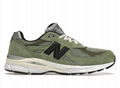             990v3 leather-trimmed suede and mesh sneakers for man