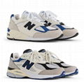 New Balance 990v3 leather-trimmed suede and mesh sneakers for man