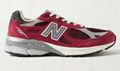 New Balance 990v3 leather-trimmed suede and mesh sneakers for man