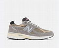 New Balance 990v3 leather-trimmed suede and mesh sneakers for man