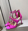 JIMMY CHOO Aura caged satin sandals Women pearls open toe heels