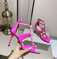 JIMMY CHOO Aura caged satin sandals Women pearls open toe heels