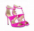 Aura caged satin sandals Women pearls