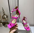 JIMMY CHOO Aura caged satin sandals Women pearls open toe heels