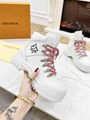 Louis Vuitton RUBY FLAT RANGER White LV Calf leather shoes lace up sneaker boots