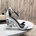 Balmain Black Leather Naomi Sandals with B heel sandals 5