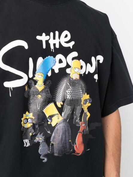            THE SIMPSONS-PRINT T-SHIRT BLACK Men oversized cotton t-shirt 2
