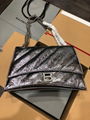 BALENCIAGA Crush Small Chain Bag Quilted creased-leather shoulder bag