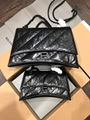 BALENCIAGA Crush Small Chain Bag Quilted creased-leather shoulder bag