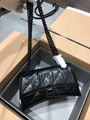 BALENCIAGA Crush Small Chain Bag Quilted creased-leather shoulder bag