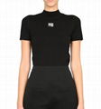 Alexander Wang Bodycon Mock Neck Top Women Wang tight t-shirt 