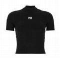 Alexander Wang Bodycon Mock Neck Top Women Wang tight t-shirt 