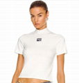 ALEXANDER WANG Foundation Mock Neck Logo Tee WANG LOGO-PRINT T-SHIRT