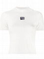 ALEXANDER WANG Foundation Mock Neck Logo Tee WANG LOGO-PRINT T-SHIRT