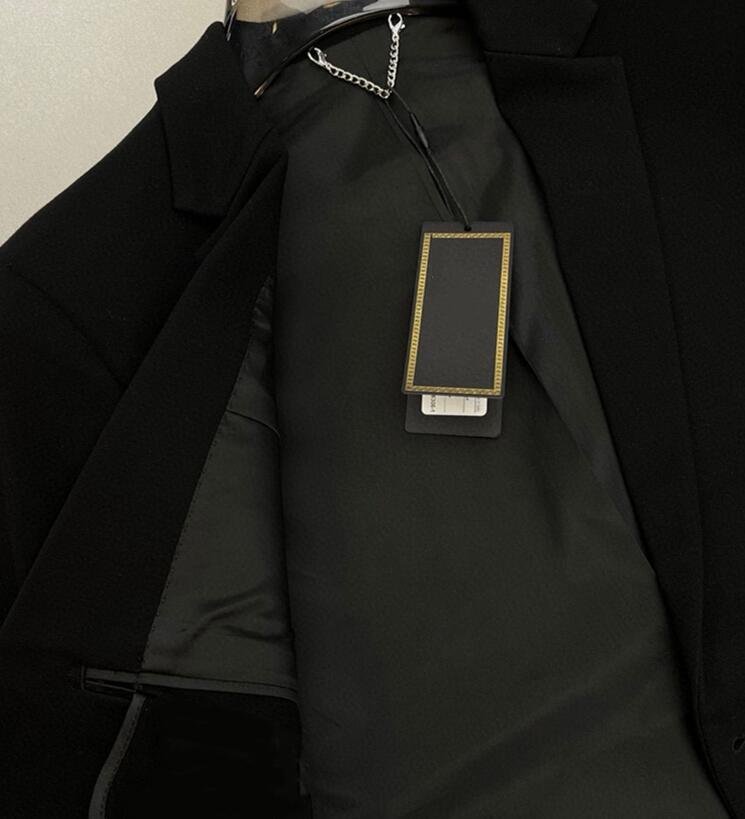               Men Safety Pin Suit         black wool gold Medusa blazer Jacket 4