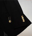               Men Safety Pin Suit         black wool gold Medusa blazer Jacket 5