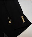 Fendi Versace Men Safety Pin Suit Versace black wool gold Medusa blazer Jacket