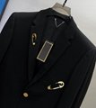 Fendi Versace Men Safety Pin Suit Versace black wool gold Medusa blazer Jacket