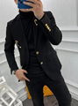 Fendi Versace Men Safety Pin Suit Versace black wool gold Medusa blazer Jacket