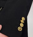               Men Safety Pin Suit         black wool gold Medusa blazer Jacket 8