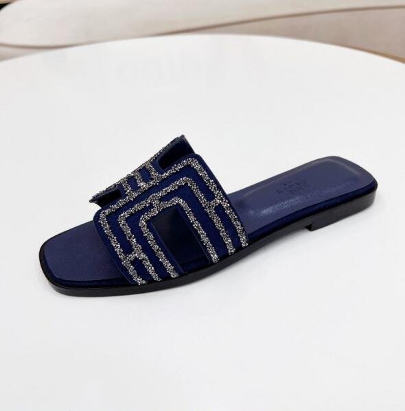        Oran Sandal Prussian Blue Suede Goatskin Ladies Slides sandals  3