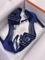 Hermes Oran Sandal Prussian Blue Suede Goatskin Ladies Slides sandals 