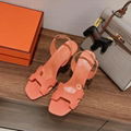 Hermes Grey Leather Night Slingback Sandals Hermes  high heels 