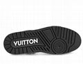 LOUIS VUITTON LV TRAINER BLACK LEATHER SNEAKER LV MEN SHOES 