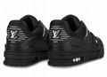 LOUIS VUITTON LV TRAINER BLACK LEATHER SNEAKER LV MEN SHOES 