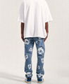 Denim Tears x Levi's 501 Cotton Rhinestone Wreath Jeans Blue Printed Jean Kanye