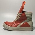 Rick Owens Geobasket Two-Tone Leather High-Top Sneakers Platform Casual Boots   3