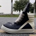 Rick Owens Geobasket Two-Tone Leather High-Top Sneakers Platform Casual Boots   6