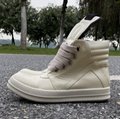 Rick Owens Geobasket Two-Tone Leather High-Top Sneakers Platform Casual Boots   7