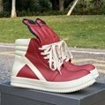 Rick Owens Geobasket Two-Tone Leather High-Top Sneakers Platform Casual Boots   2