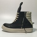 Rick Owens Geobasket Two-Tone Leather High-Top Sneakers Platform Casual Boots   10