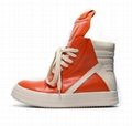 Rick Owens Geobasket Two-Tone Leather High-Top Sneakers Platform Casual Boots   5