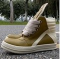 Rick Owens Geobasket Two-Tone Leather High-Top Sneakers Platform Casual Boots   11
