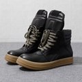 Rick Owens Geobasket Two-Tone Leather High-Top Sneakers Platform Casual Boots   14