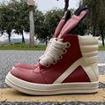 Rick Owens Geobasket Two-Tone Leather High-Top Sneakers Platform Casual Boots   1