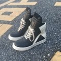 Rick Owens Geobasket Two-Tone Leather High-Top Sneakers Platform Casual Boots   17