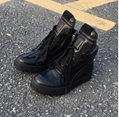 Rick Owens Geobasket Two-Tone Leather High-Top Sneakers Platform Casual Boots   18