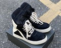 Rick Owens Geobaskets Cow Fur Dusty Pink Milk Rick High top lace up Sneakers  2