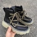 Rick Owens Pentagram Design Boots Men Leather Hiking Boot Leather Boots 12