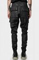 Rich Owens Cargo Drawstring Multi Pockets Leather Straight Panets Men Trousers 3