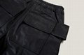 Rich Owens Cargo Drawstring Multi Pockets Leather Straight Panets Men Trousers 12