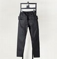 Rich Owens Cargo Drawstring Multi Pockets Leather Straight Panets Men Trousers 9