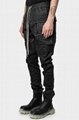 Rich Owens Cargo Drawstring Multi Pockets Leather Straight Panets Men Trousers 4