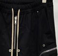Rich Owens Bauhaus Zip Detail Straight Leg Cotton Blend Drawstring Cargo Trouser
