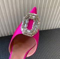  Amina Muaddi Camelia 85 Crystal Embellished Point Toe Satin Slingback Heels 2