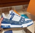 Louis Vuitton Trainer Low Monogram Denim Blue LV Monogram Embossed Sneaker Men